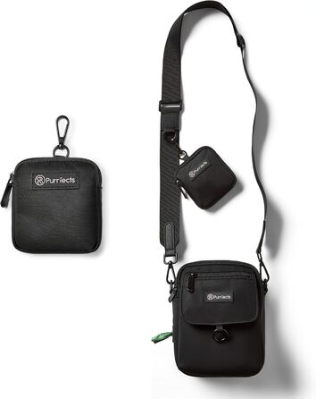 Сумка для собак на прогулянку, унісекс, з міні-пакетом для ласощів, диспенсером для пакетів для екскрементів, регульованим ременем, міцна сумка для ласощів для дресирування собак (чорна)