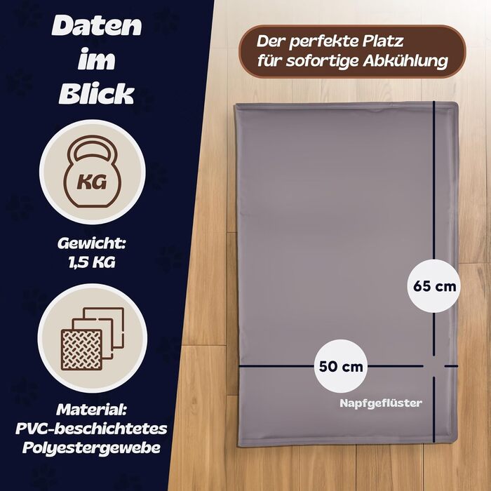 Килимок охолоджуючий для собак NALA, розмір S (65x50x1 см)