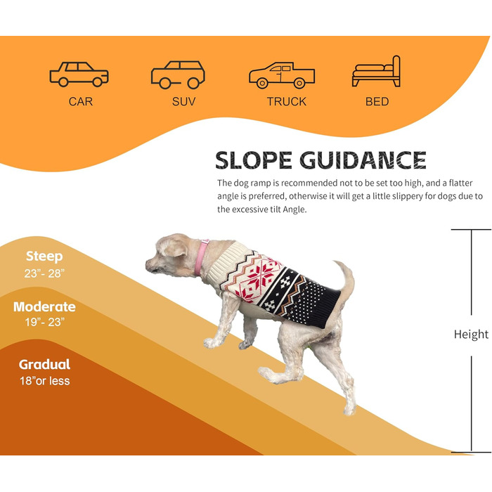 Рампа для собак PawStep 50893 – складана, з м'яким покриттям, для великих собак до 136 кг – для авто, SUV, вантажівок
