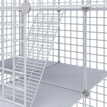 Клітка для котів домашня, металевий вольєр на 4 рівні з 3 сходами, 107x72x142см