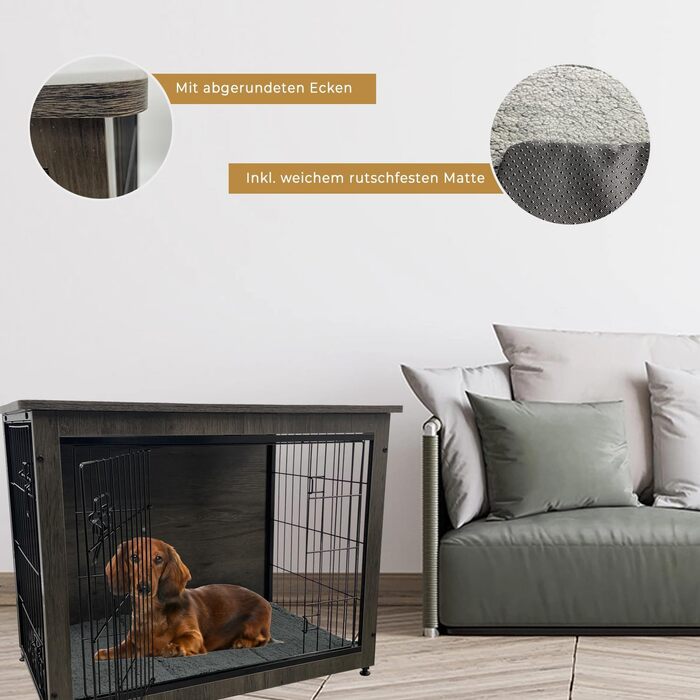 MaxxPet клітка для собак, металева, для малих порід, чорна, з двома дверима, 69x51x60 см, для дому