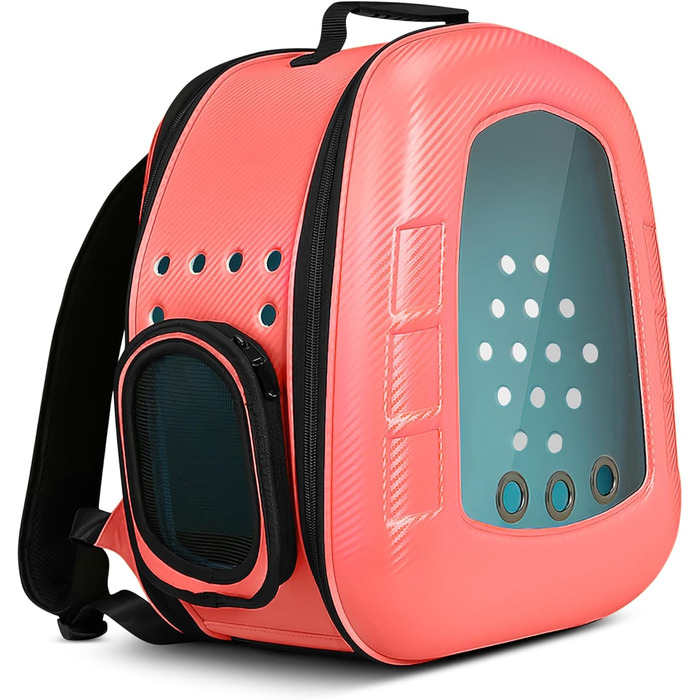 Рюкзак-переноска для кота/цуценя ALLSOPETS Bubble, рожевий. Знімна підстилка, для подорожей, прогулянок