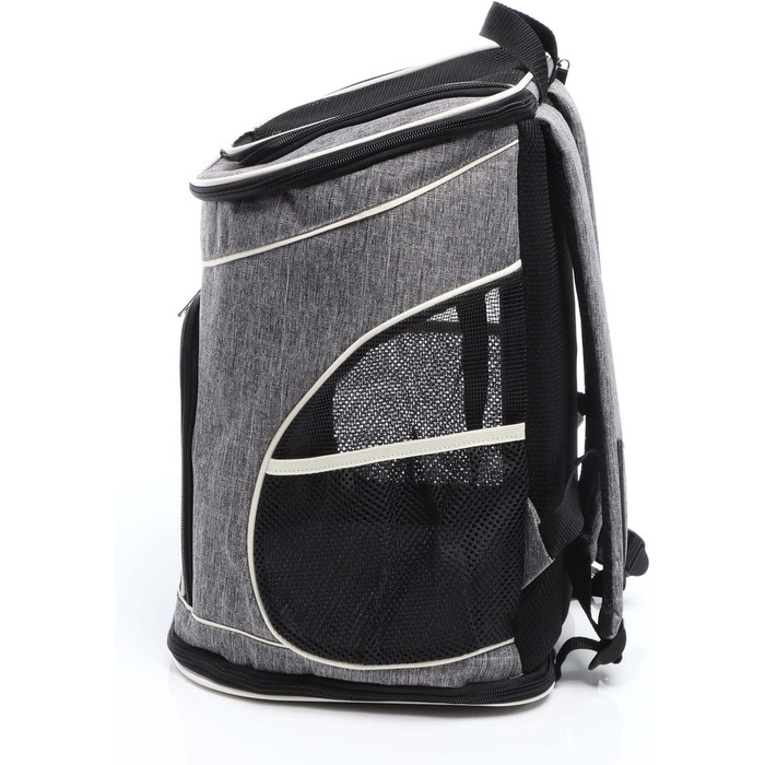 Рюкзак для собак та котів Fudajo: 32x27x40 см, до 6 кг, чорно-сірий, для подорожей