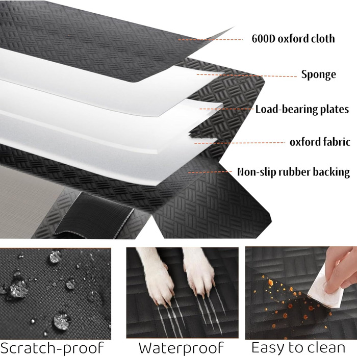 Захисний чохол на сидіння автомобіля для собак, універсальний, чорний, з отворами для ременів безпеки, для SUV/Auto/Вантажівка, ромбічний