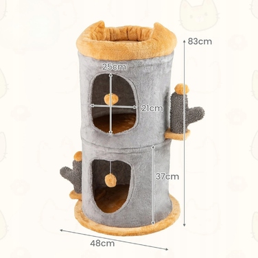 Багатоярусний будинок для кота: лежанка з затишними печерами