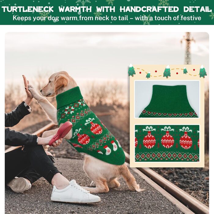 Пуловер для собак QBLEEV – теплий зимовий пуловер з акрилу без рукавів для маленьких собак, XS