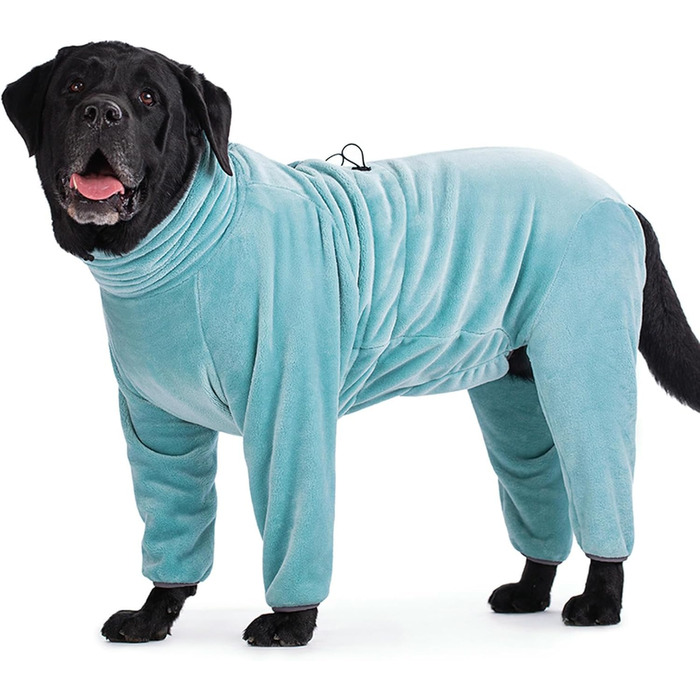 Тепла флісова куртка для собак на зиму, велика, піжама для собак, рогатий светр, еластичний одяг для собак у холодну погоду для прогулянок, походів та подорожей, синій, XS