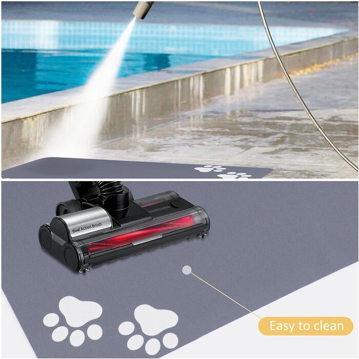 Килимок під миски для собак та котів, суперпоглинаючий, нековзний, миючий, 40x60 см (Сірий)