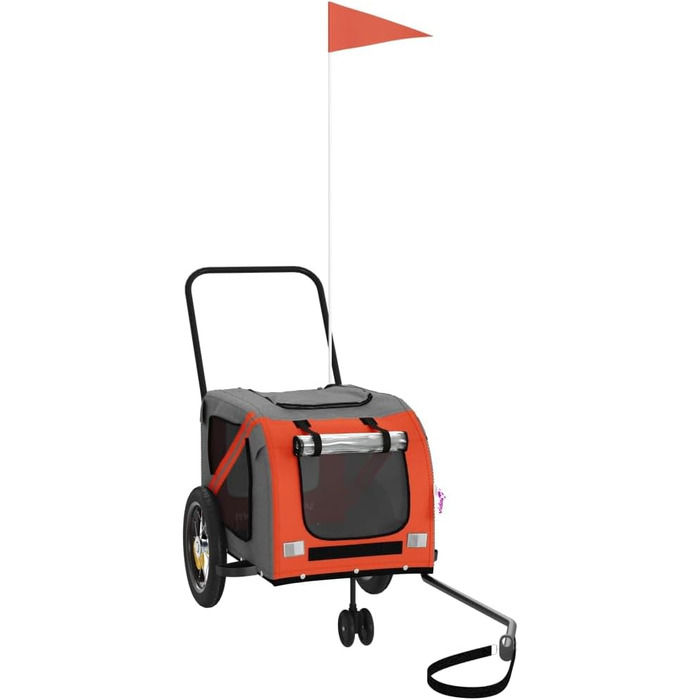 Причіп для велосипеда для собак Оранжево-чорний, Oxford-тканина та залізо, LH68839