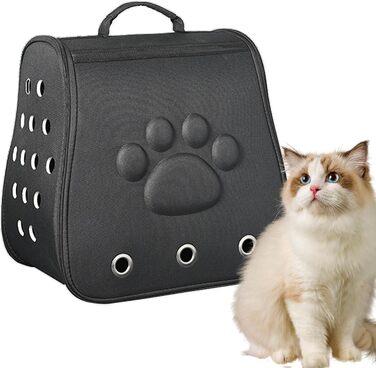 Переноска для котів та собак, чорна - легка, дихаюча, для маленьких та середніх порід