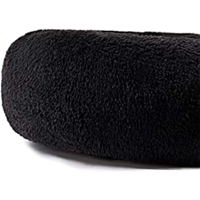 Кругле м'яке ліжко для собак та котів (80 см, чорний колір). XL для великих та середніх собак.