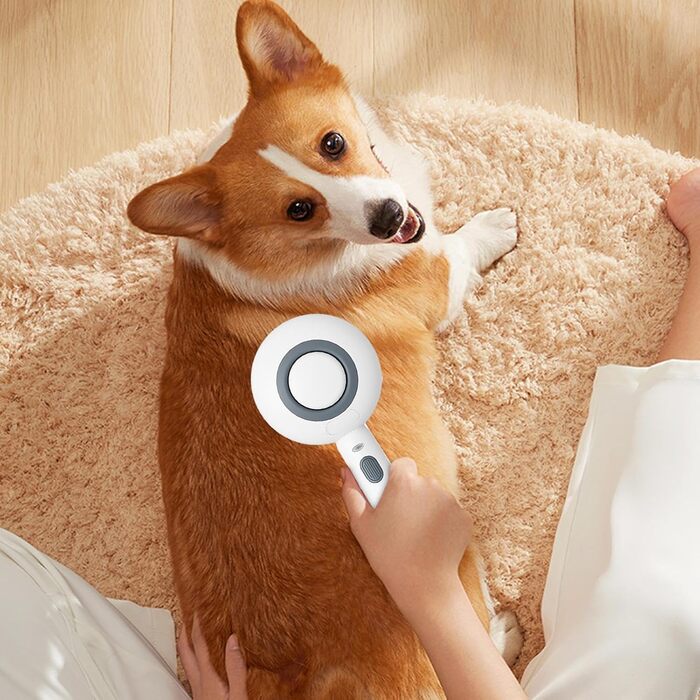 Щітка для догляду за котами з водою, для довгошерстих котів, з резервуаром для води, біла