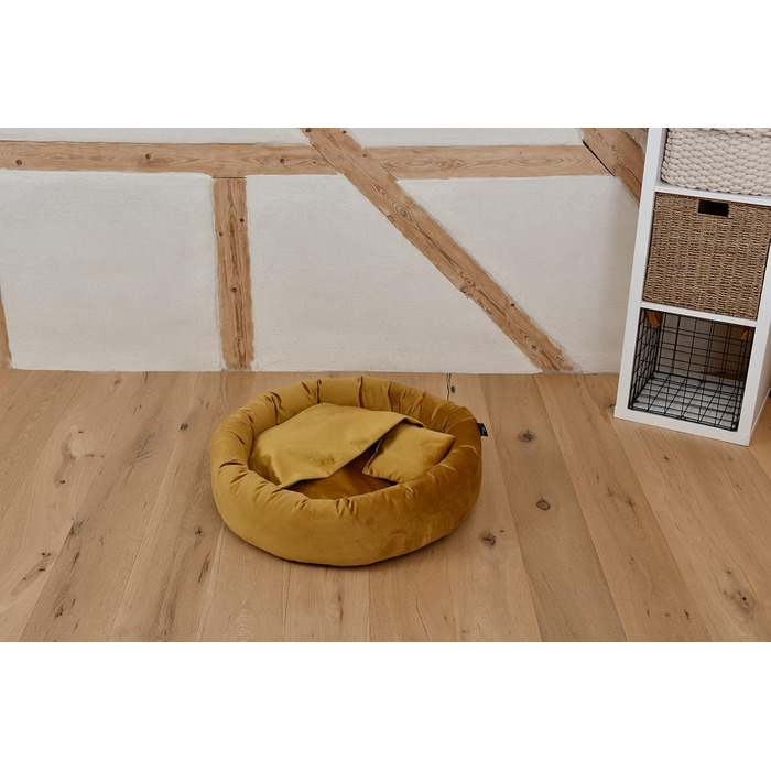 Килимок для собак Luxus Denver | гігієнічний, миється | розмір M (для маленьких та середніх собак) | затишна печеринка з пакетиками для відходів | діаметр 68 см (90 см, гірчичний)