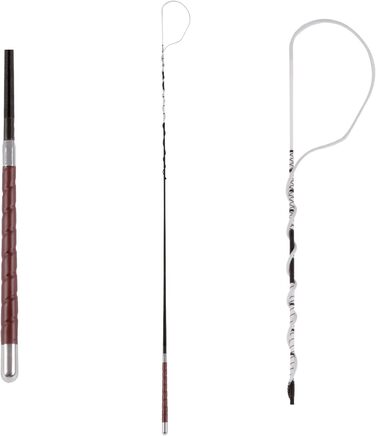 Бджолиний хлист WALDHAUSEN з шкіряною ручкою, 160 см, чорний