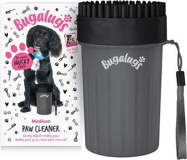 Очищувач лап для собак Bugalugs - портативний душ для лап собак та котів (Чорний, Medium)