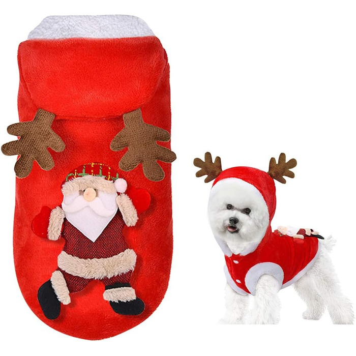 Костюм для собаки/кішки Holibanna на Новий рік: теплий зимовий костюм, тепла жилетка (S)