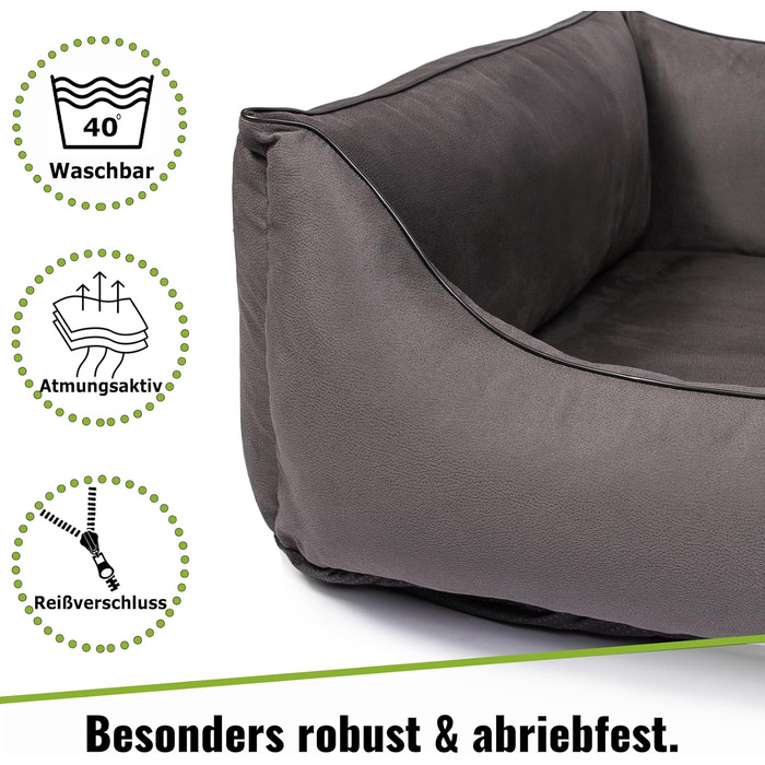 CopcoPet лежанка для собак великих порід, XXL, з штучної шкіри, антиковзаюча, ортопедична, 110 x 90 см