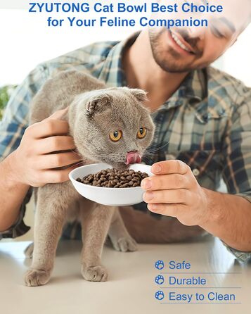 Керамічна миска для котів з віями, 14 см, широка годівниця для вологого корму, миска для котів з милим дизайном, зручна для котів з вусами, неслизька, біла, з сердечками та кігтиками, набір 6 штук