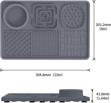 Килимок для собак та цуценят Leckmatten з присосками для повільного годування, купання та тренувань, зняття тривоги (сірий, рожевий)