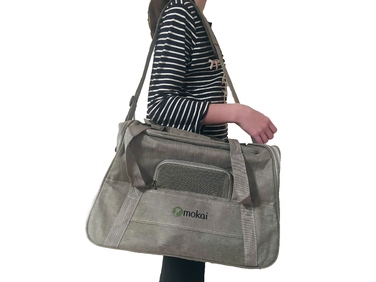 Транспортувальна сумка-переноска для котів та собак, сіра, зручна та портативна