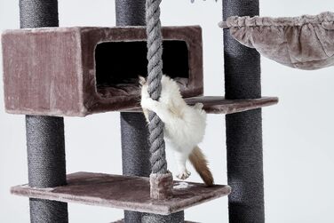 Когтеточка для великих котів Petrebels Turnpike XXL 190 см, стовпи Ø15 см, капучино, міцна конструкція, 76x76x190 см
