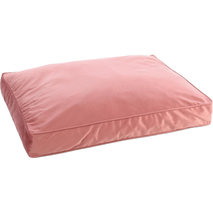 Ергономічне собаче ліжко Flamingo Elena, прямокутне, рожеве, 80x67x22 см. Антислизьке, можна прати. Зручне, розкішне та стильне ліжко для собак