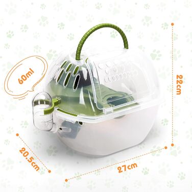 Переносна переносна клітка для тварин Nobleza: для хом'яків, кроликів (27x20,5x17 см)