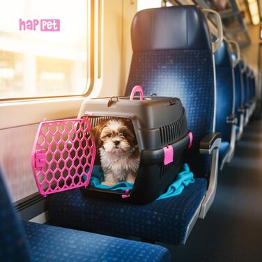 Транспортний бокс Happet Tiertransportbox Teddy M Темно-сірий 56x37x37 см – Міцний, добре провітрюваний бокс для котів та маленьких собак, портативна переноска для подорожей