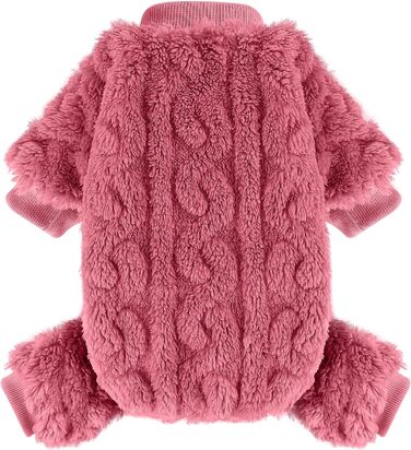 Пуловер для собак, фліс, теплий одяг для маленьких собак, котів, дівчаток та хлопчиків, піжами для чихуахуа (X-Small, Рожевий)