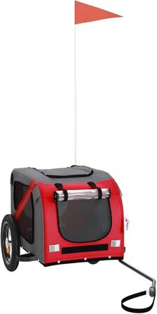 Фahrradanhänger від BaraSh: Причіп для велосипеда для собак та дітей, червоний та сірий, Oxford-Gewebe, сталь