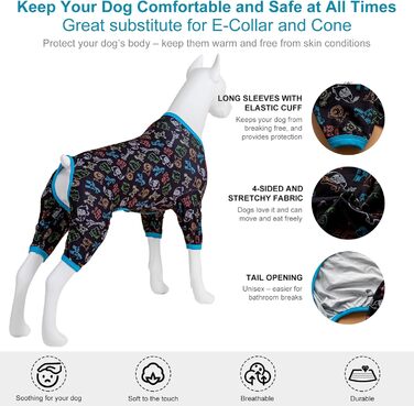 Піжама для собак LovinPet Dobermann, розмір XXL, захист від сонця, дихаючий матеріал, принт 'Джунглі'