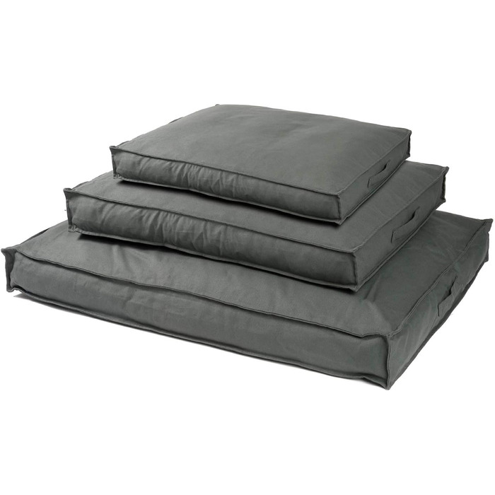 JAMAXX Преміум подушка для собак - ортопедична, з пінополіуретановими гранулами, знімний водонепроникний чохол, собаче ліжко з канвас-чохлом PDB1007 (S) 65x50 сірий, розмір L 65 x 50 x 30 см сірий