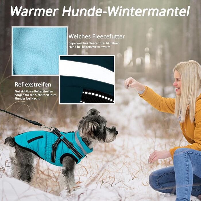 Водонепроникний теплий зимовий теплий куртка для собак та котів. Зелений, на блискавці