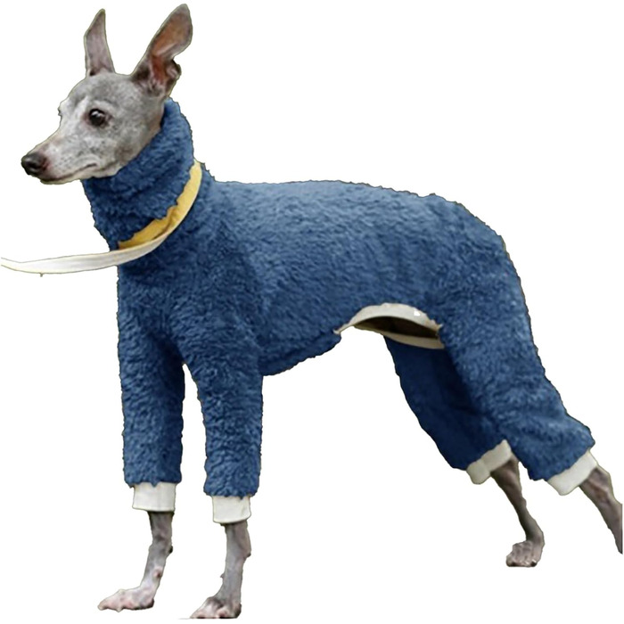 Теплий флісовий комбінезон для собак з принтом грейхаунд, з коміром-стійкою, підходить для афганських хаундів (J, XXL)