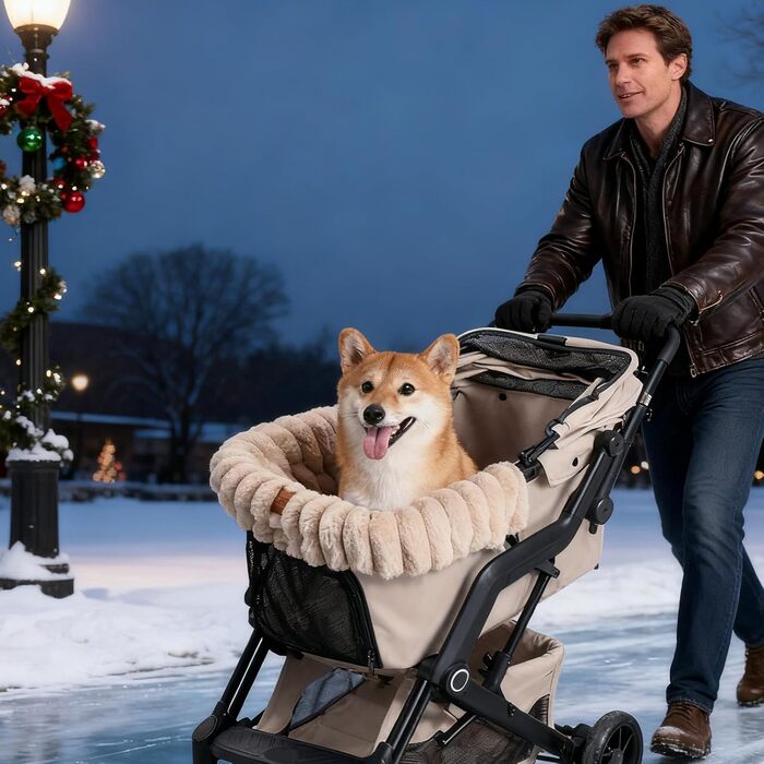 Підкладка для візка для собак/дітей - тепла, м'яка, миється | З магнітною застібкою для дому, подорожей, котів, цуценят, всередині та зовні