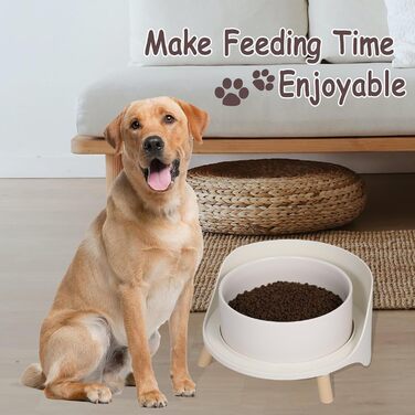 Миска для собак великих порід, керамічна, 1800 мл, біла