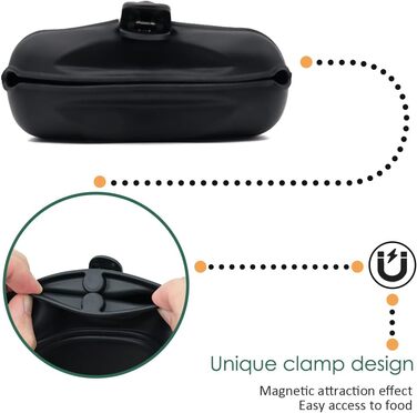 Силіконові мішечки для корму собак, магнітні - 1 шт, чорний колір