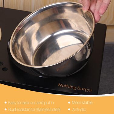 Підвищені годівниці для собак великих порід, годівниці на підставці, без розливання, годівниця для собак велика з 2 мисками з нержавіючої сталі (чорний) XL, висота 35.56 см, об'єм миски 48 oz (чорний)