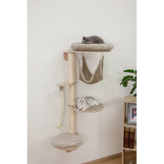 Високий когтеточка-комплекс із лежаком та стовпчиком для кігтів Kerbl, 101-160 см