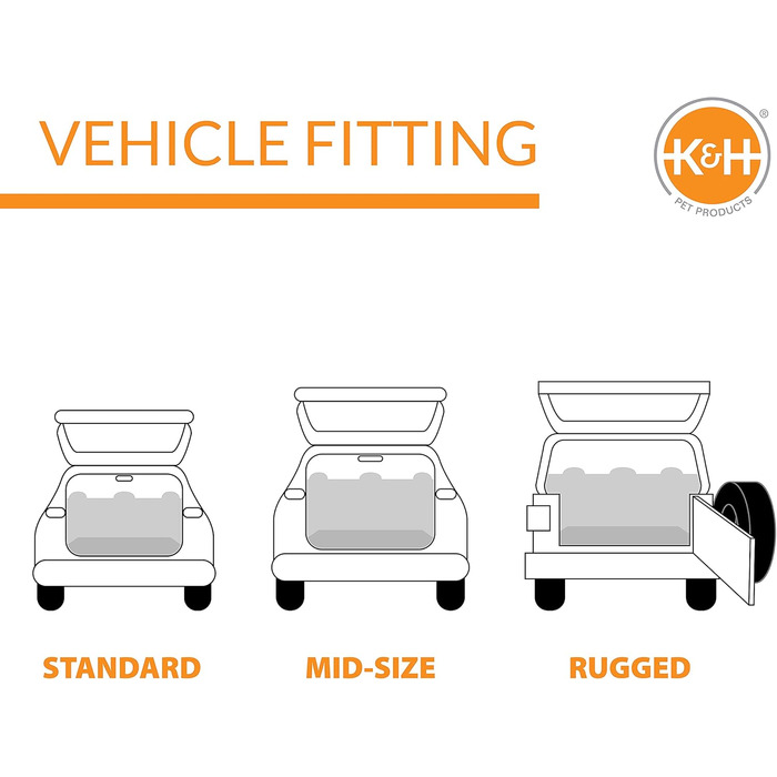 Чохол для багажника K&H PET PRODUCTS, стьобаний, чорний, стандарт/середній, 137 см, для авто