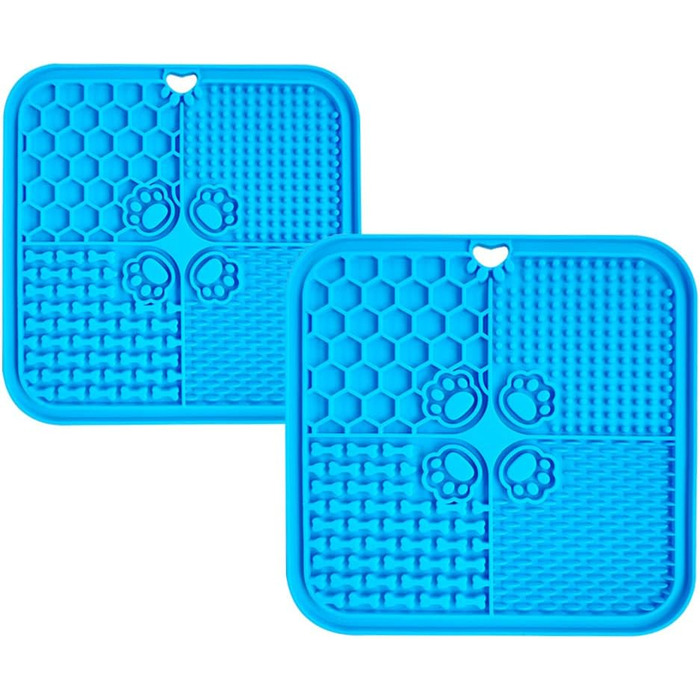 Силіконова килимок-заспокійвач для собак та котів Slow Feeder - блакитний