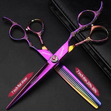 Професійні ножиці для перукарів 7 дюймів з малюнком троянд, комплект 2 шт. з японської нержавіючої сталі
