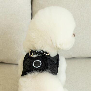 Пупа Шлейка для собак Дуглас, тепла, зимова, у візерунку ромбіків для малих та середніх собак, розмір XL (Чорний, Medium)