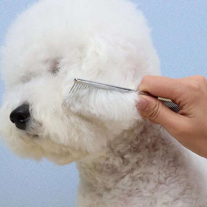 Щітка для котів Flohkamm для догляду за шерстю, аксесуари для миття собак, підходить для сезону, довгошерсті породи, цуценята, срібна