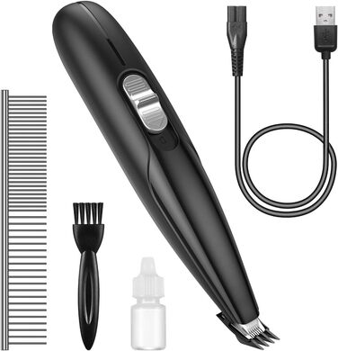 Електрична машинка для стрижки котів та собак та котів Brifit, USB-зарядка, тиха, чорна