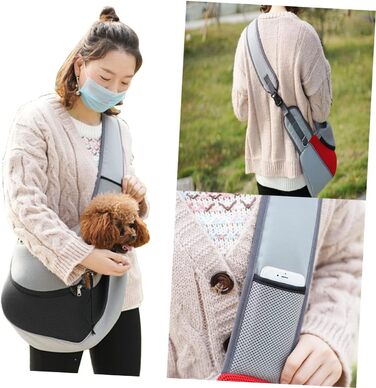 Сумка-переноска для тварин BESPORTBLE: міцна переноска для собак та котів, з вентиляційними вікнами та регульованими ременями, для подорожей з маленькими тваринами та цуценятами (чорна)