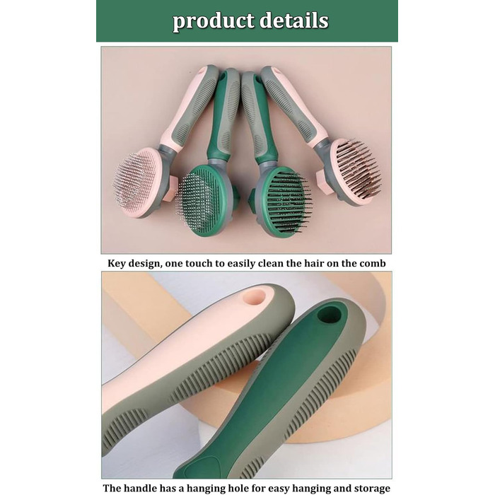 Щітка для котів та собак, аксесуари для грумінгу, видалення шерсті, самоочисна, для довгої та короткої шерсті