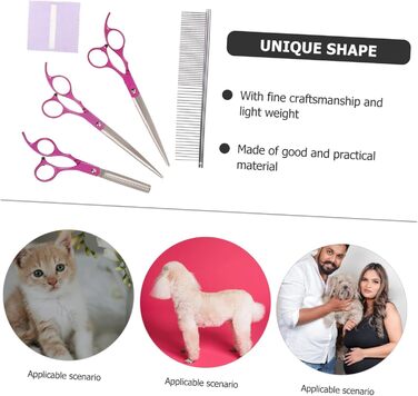 Професійні вигнуті ножиці для грумінгу собак POPETPOP з нержавіючої сталі, закруглені кінчики для безпечного догляду за шерстю вдома та в салоні