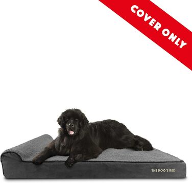 Ортопедичне ліжко для собак з меморі-піни, 162x111x15 см, сірий плюш