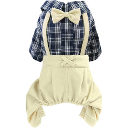 Сорочка для собак: класичний картатий комбінезон-одяг для собак, котів. Ідеально для свят, повсякденного носіння. Розмір X-Large, колір хакі.